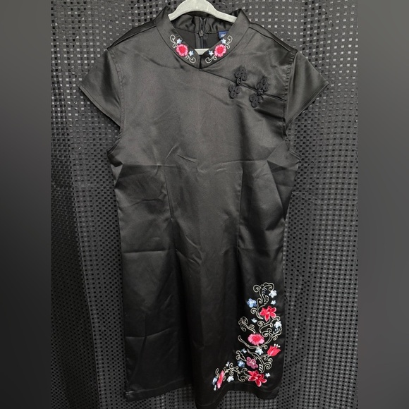 Limited Too Black Dress with Pink and Blue Embroidery - Picture 1 of 3
